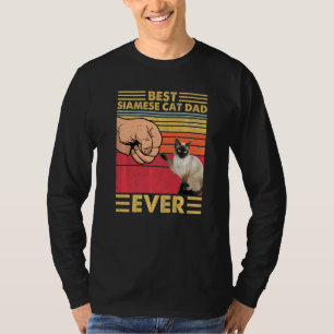 Best Siamese Cat Dad Ever Retro Vintage Sunset T-Shirt