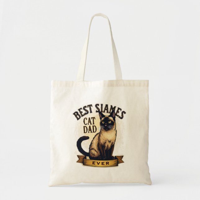 Best Siamese Cat Dad Ever Tote Bag (Front)