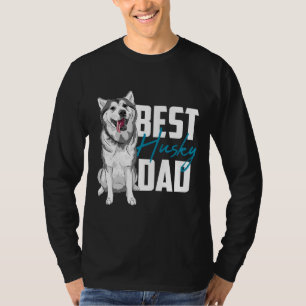 Best Siberian Husky Dad Black T-Shirt