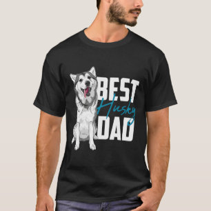 Best Siberian Husky Dad Black T-Shirt