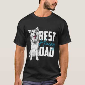 Best Siberian Husky Dad Black T-Shirt