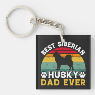 Best Siberian Husky Dad Ever, Father's Day Tribute Key Ring