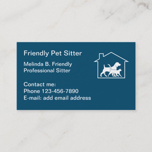 Best Simple Pet Sitter Business Card (Front)