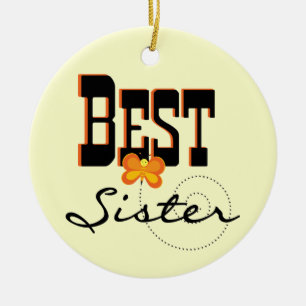 Best Sister Butterfly Gifts Ceramic Tree Decoration