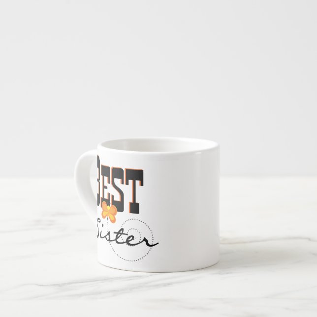 Best Sister Butterfly Gifts Espresso Cup (Front Left)
