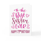 Best Sister Ever 73rd Birthday Typography in Pink