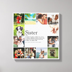 Best Sister Ever Definition 12 Photo Collage Canvas Print