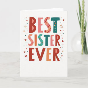 Best Sister Ever Hearts Card