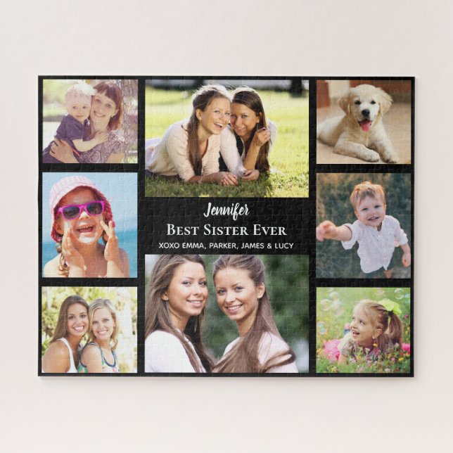 Best Sister Ever Personalised Photo Collage Jigsaw Puzzle (Horizontal)
