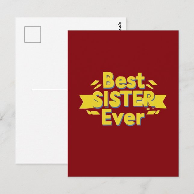 Best Sister Ever Postcard (Front/Back)