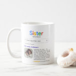 Best Sister Ever Search Results Photo & Message Coffee Mug<br><div class="desc">Tell your sister she's the best with this modern mug, featuring a 'Search' logo with a single search result for "Best sister ever', consisting of your sister's name, a photo, your personal message and a 5-star rating. If you need any help customising this, please message me using the button below...</div>