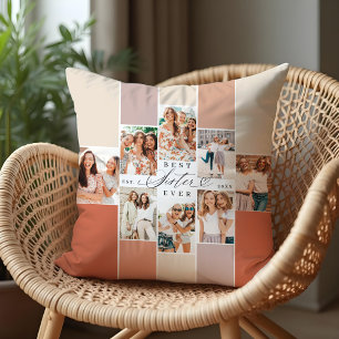 Best Sister Ever Sister Script Heart Photo Collage Cushion