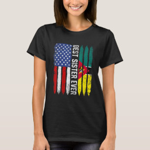 Best Sister Ever Us Mozambique Flag Mother's Day T-Shirt