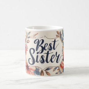 Best Sister Flower Frame Coffee Mug