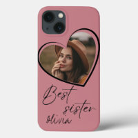 Best Sister Photo Elegant Modern Black