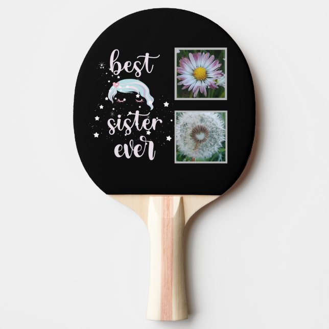 Best Sister Photo Template Ping Pong Paddle (Front)