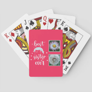 Best Sister Photo Template Playing Cards
