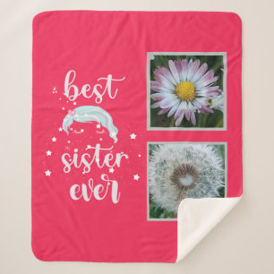 Best Sister Photo Template Sherpa Blanket