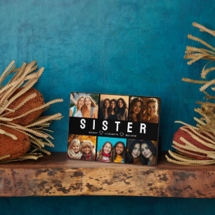 Best Sister Script Collage Photo & Names Plaque