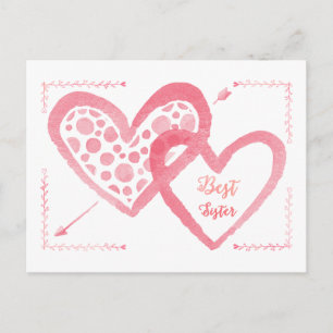 Best Sister Valentine Postcard