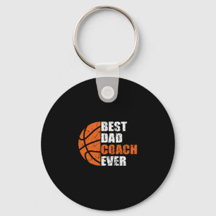 Best Sketll Dad Coach Ever Fathers Day Retro Bll C Key Ring