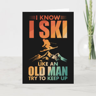 Best Ski Art For Grandpa Men Skiing Nordic Skier S Card