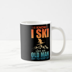 Best Ski Art For Grandpa Men Skiing Nordic Skier S Coffee Mug