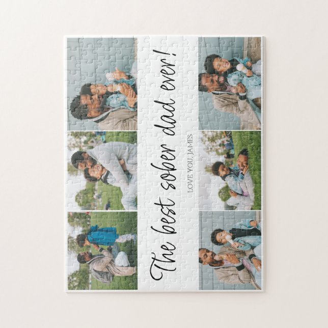 Best Sober Dad 6 Photo Collage Jigsaw Puzzle (Vertical)