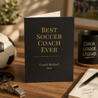 Best Soccer Coach Ever Elegant Black Gold