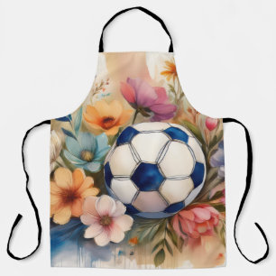 Best Soccer Mum Ever Watercolor Floral Design -MOM Apron