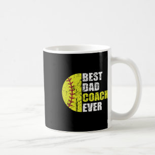 Best Softll Dad Coach Ever Retro Father Softll Coa Coffee Mug