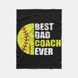 Best Softll Dad Coach Ever Retro Father Softll Coa Fleece Blanket