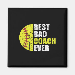 Best Softll Dad Coach Ever Retro Father Softll Coa Magnet
