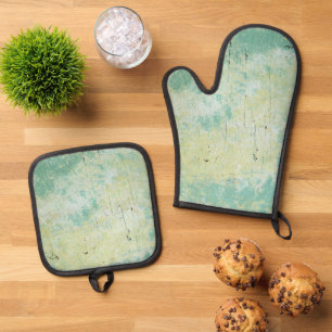 Best Solid Colour Silver Quilted Heat Protection Oven Mitt & Pot Holder Set