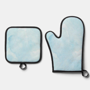 Best Solid Colour Silver Quilted Heat Protection Oven Mitt & Pot Holder Set