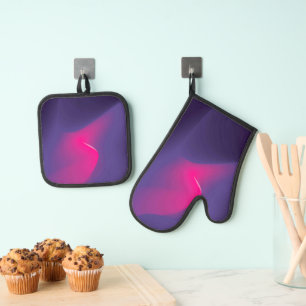 Best Solid Colour Silver Quilted Heat Protection Oven Mitt & Pot Holder Set