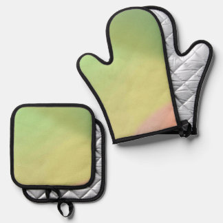 Best Solid Colour Silver Quilted Heat Protection Oven Mitt & Pot Holder Set