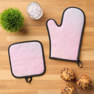 Best Solid Colour Silver Quilted Heat Protection Oven Mitt & Pot Holder Set