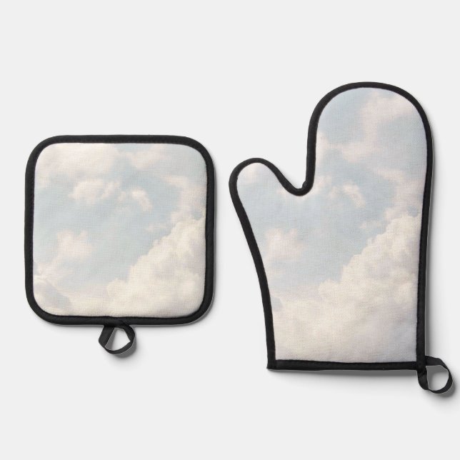 Best Solid Colour Silver Quilted Heat Protection  Oven Mitt & Pot Holder Set (Front)