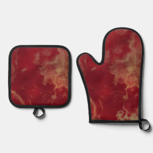 Best Solid Colour Silver Quilted Heat Protection Oven Mitt & Pot Holder Set