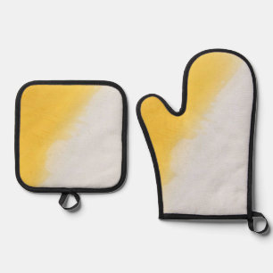 Best Solid Colour Silver Quilted Heat Protection Oven Mitt & Pot Holder Set