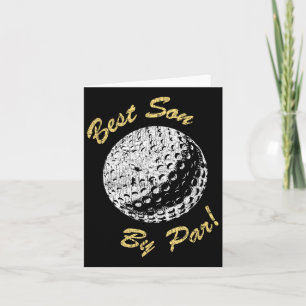 Best Son By Par Funny Gag Golf Lover Retro Golfer Card