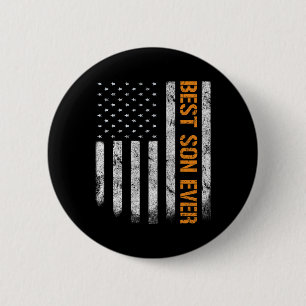 Best Son Ever American Flag Fathers Day Boy Son 6 Cm Round Badge