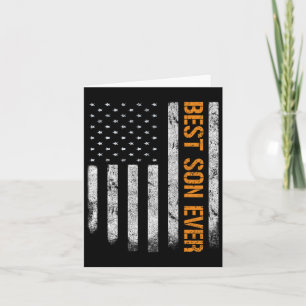 Best Son Ever American Flag Fathers Day Boy Son Card