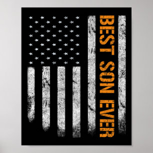 Best Son Ever American Flag Fathers Day Boy Son Poster