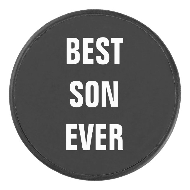 Best Son Ever Father's Day Birthday Gift Custom Hockey Puck (Front)