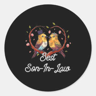 Best Son In Law Groom Funny Husband To Be Humour W Classic Round Sticker