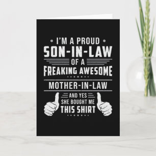 Best Son In Law Son Freaking Proud Gift Idea Card