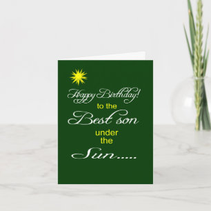 Best son under the sun birthday card