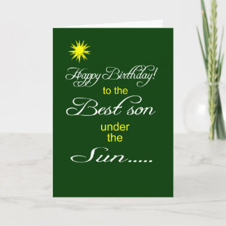 Best son under the sun happy birthday wish card